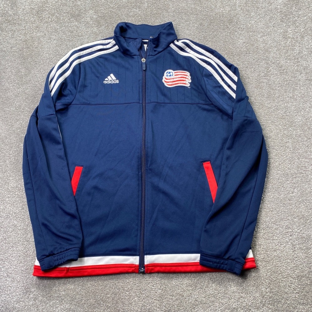 Adidas Track Jacket Kids Medium Navy Blue USA Soccer Full Zip S30111